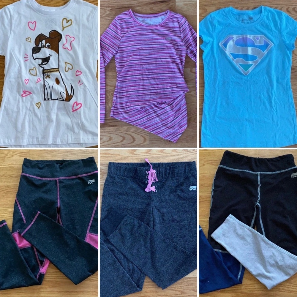Lot of *6* Girls Activewear (3 Tops + 2 Bottoms) 10/12
